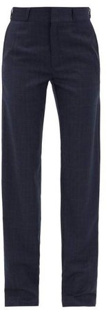 Checked Trousers - Womens - Navy