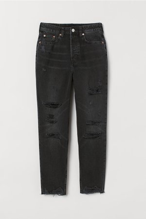 Slim Mom Jeans Trashed - Black - | H&M GB