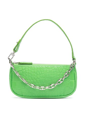 BY FAR embossed-leather Chain Bag - Farfetch