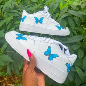 Nike Shoes | Blue Butterfly Nike Air Force S | Poshmark