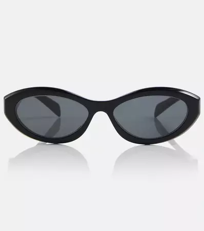 Symbole Oval Sunglasses in Black - Prada | Mytheresa