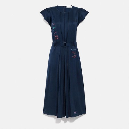 COACH Official Site Official page|SLEEVELESS PLEATED DRESS