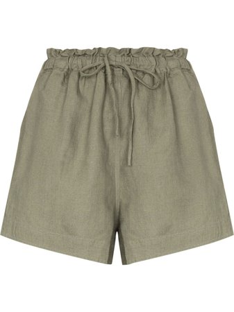 DES SEN Drawstring Linen Shorts - Farfetch