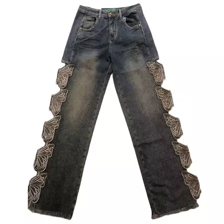 Grunge Aesthetic Butterfly Cut Out Jeans | BOOGZEL CLOTHING – Boogzel Clothing