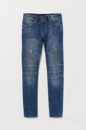 Skinny Biker Jeans - Denim blue/washed - Men | H&M US