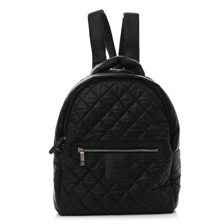 CHANEL Nylon Quilted Coco Cocoon Backpack Black 1138191 | FASHIONPHILE