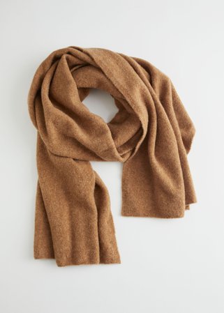 Fuzzy Wool Blend Scarf - Brown - Fall & Winterscarves - & Other Stories