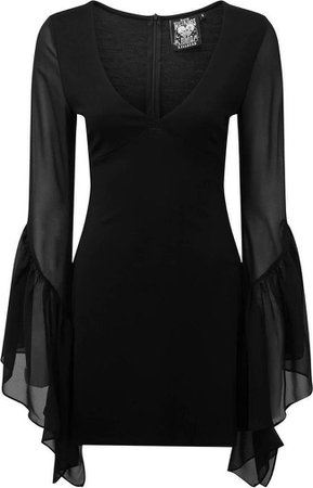 Killstar - Black Veil Chiffon Dress - Buy Online Australia – Beserk