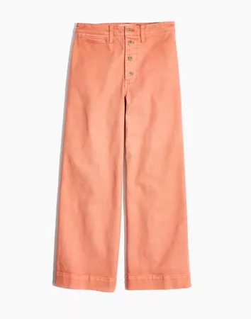Tall Emmett Wide-Leg Crop Pants: Button-Front Edition
