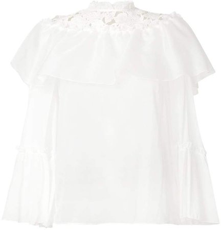 lace panel blouse