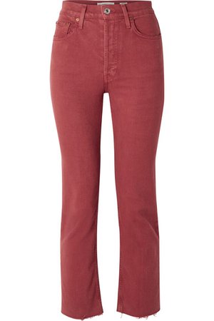 RE/DONE | Stove Pipe Comfort Stretch cropped high-rise straight-leg jeans | NET-A-PORTER.COM