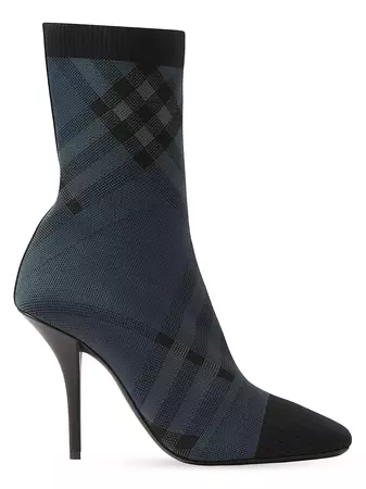 Shop Burberry Dolman 100MM Check Sock Boots | Saks Fifth Avenue