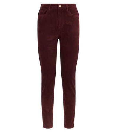 Burgundy Corduroy Skinny Jeans | New Look