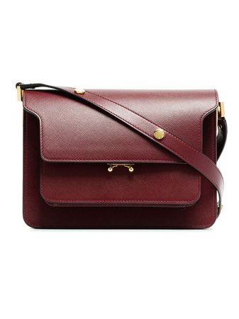 Marni Burgundy Trunk Medium Leather Shoulder Bag SBMPN09NO1LV520 Red | Farfetch
