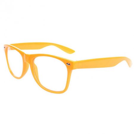 Retro Cool Unisex Clear Lens Nerd Geek Glasses Eyewear Orange - Tmart