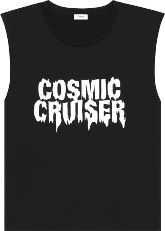 CELINE Black 'Cosmic Cruiser' Sleeveless T-Shirt