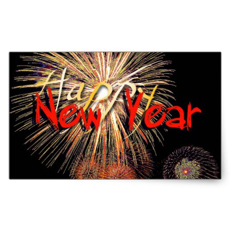 Red Fireworks Happy New Year 2019 R Sticker | Zazzle.com