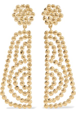 Chloé | Valeria lacquered gold-tone earrings | NET-A-PORTER.COM