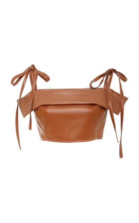 Faux Leather Off The Shoulder Bustier ($920)