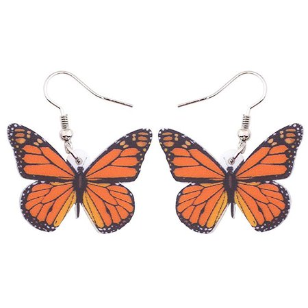 Amazon.com: Bonsny Drop Dangle Big Monarch Butterfly Earrings Fashion Insect Jewelry For Women Girls Teens Gifts: Clothing