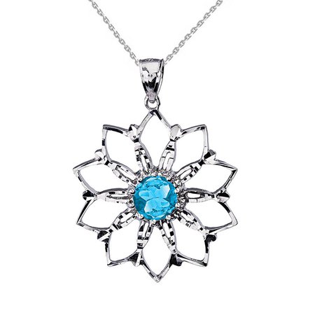 Lotus flower silver pendant