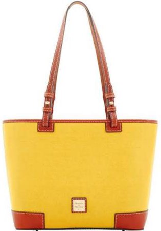 Yellow and red tote Dooney and Burke