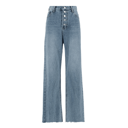 JESSICABUURMAN – NAMAR High Rise Distressed Straight Leg Denim Jeans