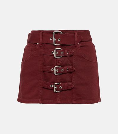 Denim Miniskirt in Red - Blumarine | Mytheresa