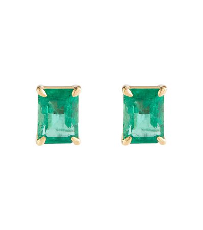 Shay Jewelry Colombian 18kt yellow gold earrings with emeralds