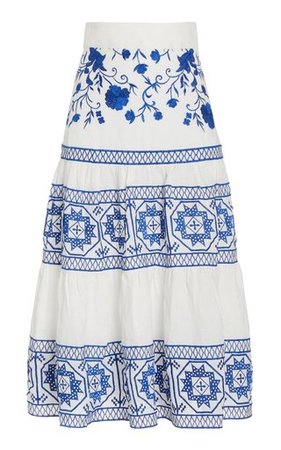 Blue and white matching skirt