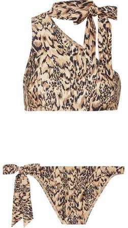 Eyes On Summer One-shoulder Leopard-print Bikini - Leopard print