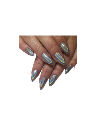 silver nails manicure
