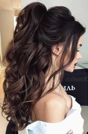 Curly long ponytail