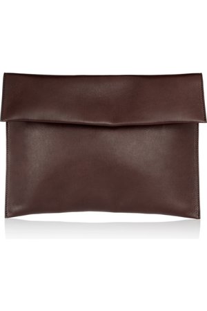 Marni, burgundy leather clutch bag