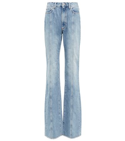Alessandra Rich - Paneled high-rise flared jeans | Mytheresa