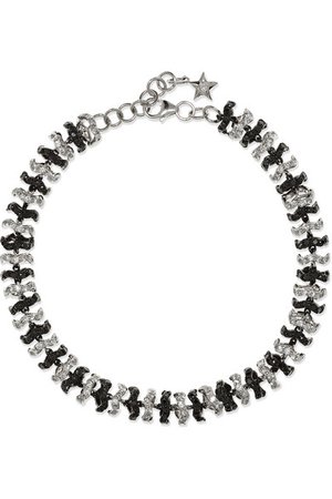 Ofira | Halo 18-karat blackened white gold diamond bracelet | NET-A-PORTER.COM