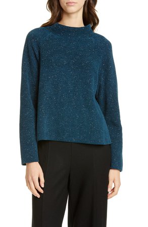 Eileen Fisher Funnel Neck Organic Cotton Sweater (Regular & Petite) | Nordstrom