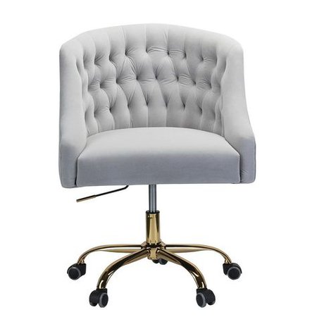 grey tufted desk chair