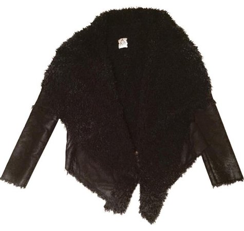 *clipped by @luci-her* UNIF Black Nasty Gal Dolls Kill Chelsea Shearling Faux Jacket Coat Size 4 (S) - Tradesy