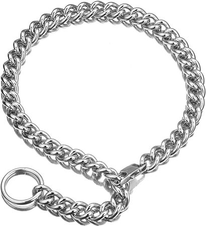 Amazon.com: Jxlepe Womens Choker Chain Cuban Link Adjustable with O Ring Belt tail 0.4inch wide Goth Punk Rock Stainless Steel Gift for her Sexy Pendant Xxxt. outstanding Kiwi Necklace (White, 18): Clothing, Shoes & Jewelry