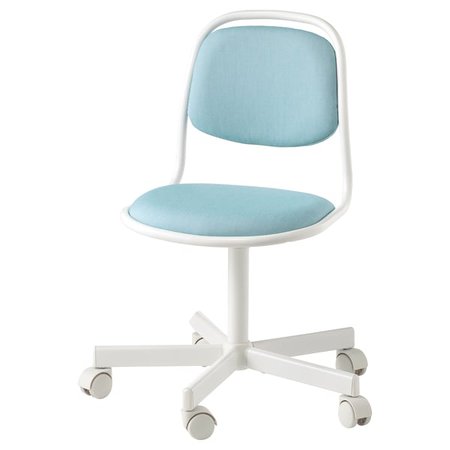 ÖRFJÄLL Child's desk chair, white, Vissle blue/green - IKEA