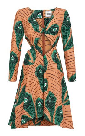 Luana Printed Cotton Knee-Length Dress By Autumn Adeigbo | Moda Operandi
