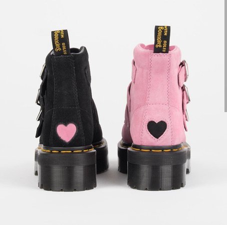 Pink and Black Heart boots