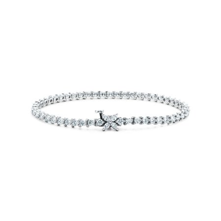 Tiffany Victoria® line bracelet in platinum with diamonds. | Tiffany & Co.