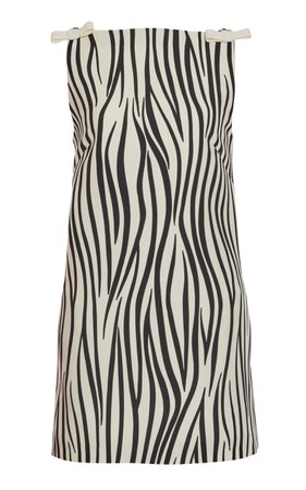 Zebra-Printed Wool-Blend Mini Dress By Valentino | Moda Operandi