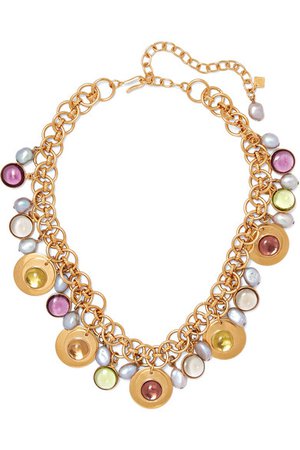 Loulou de la Falaise | Gold-plated pearl and bead necklace | NET-A-PORTER.COM