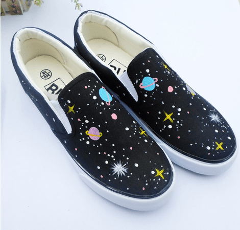 Harajuku Galaxy Hand-Painted Canvas Shoes KF10080 – unzzy