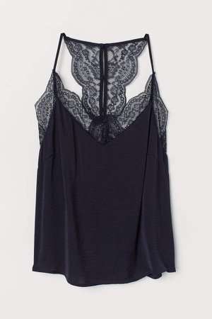 Camisole Top with Lace - Blue