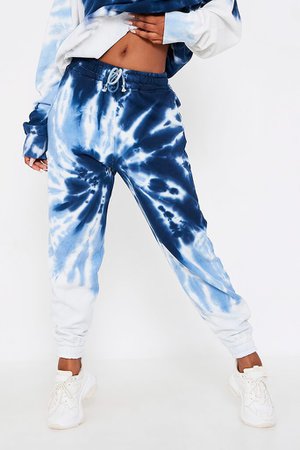 Blue Oversized Tie Front Tie Dye Jogger | Joggers | I SAW IT FIRST