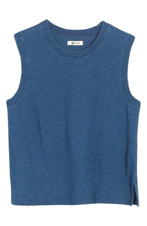 Madewell Indigo Crewneck Muscle T-Shirt | blue